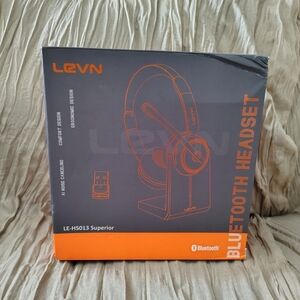 LEVN Bluetooth Headset LE-HS013 w Charging Stand USB Dongle Noise Canceling
